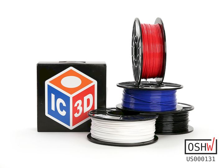  IC3D’s open source PETg 3D printer filament, being sold by LulzBot [Source: LulzBot] 