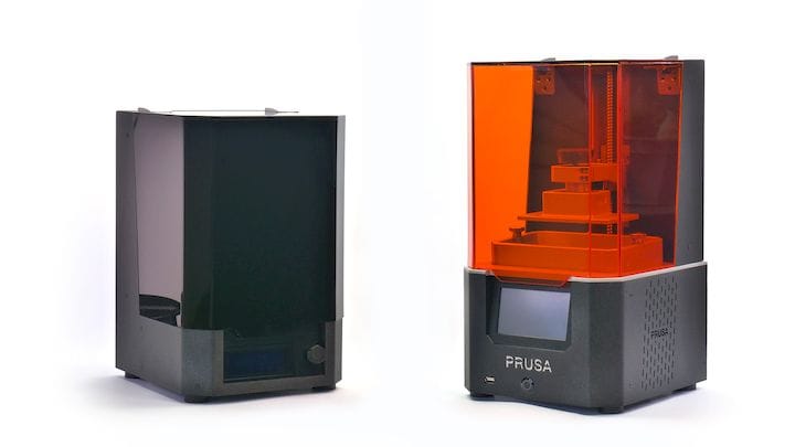  The new Prusa SL1 resin 3D printer, with its associated wash / cure station [Source: Prusa] 