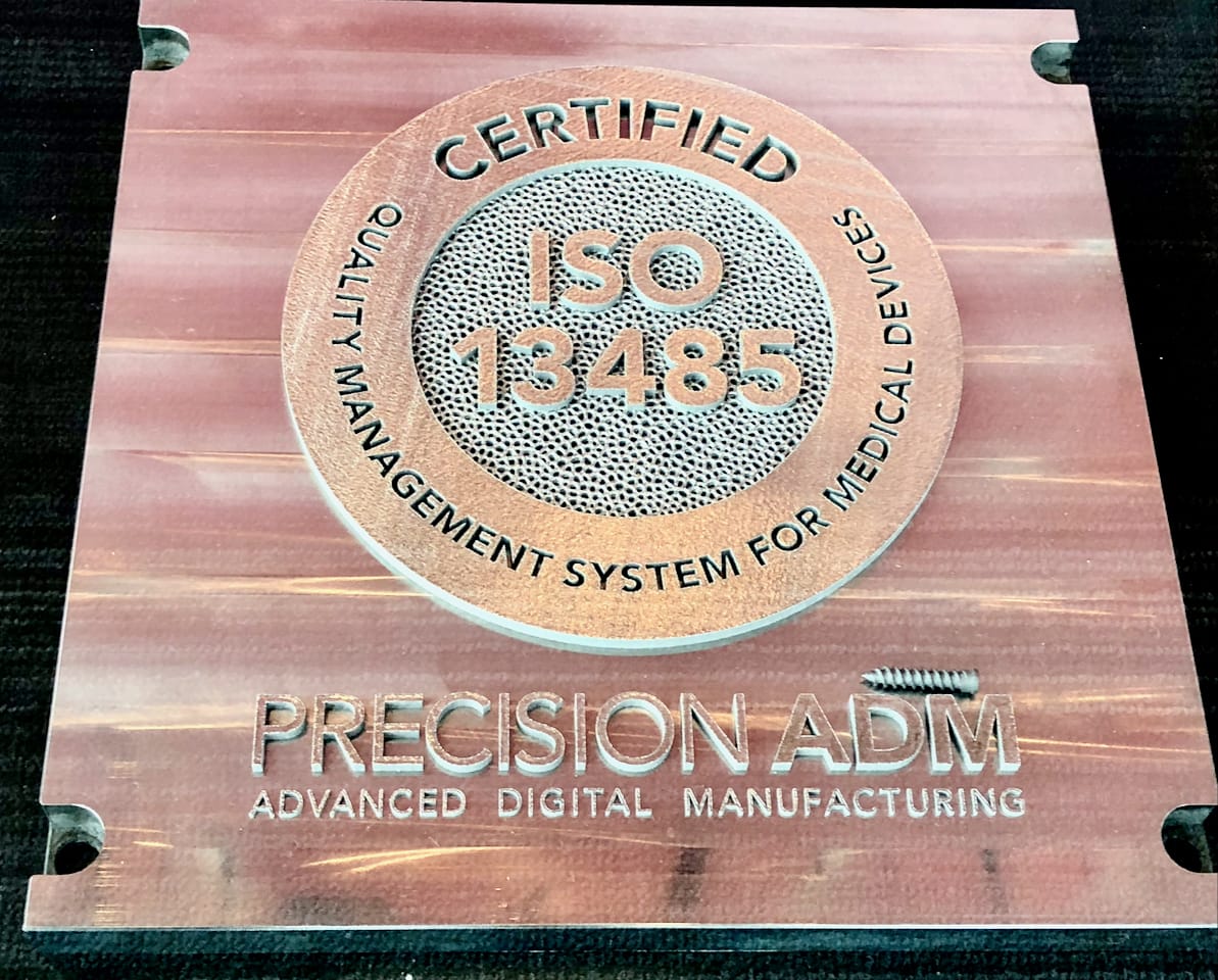  Precision ADM 3D printed their ISO 13485 certification in metal [Source: Fabbaloo] 