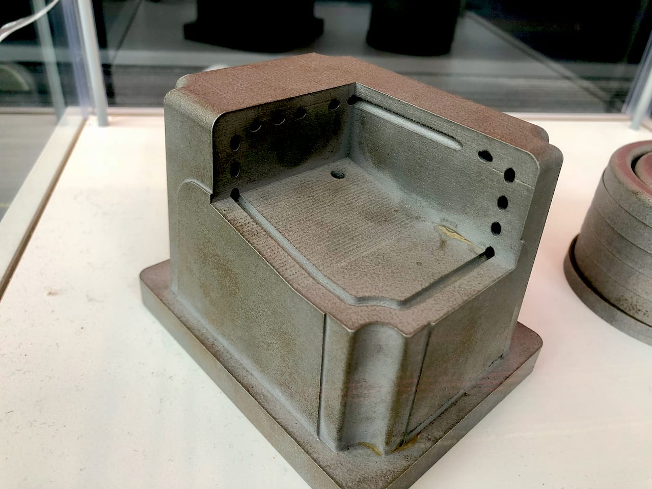  A 3D printed metal production mold showing venting holes [Source: Fabbaloo] 