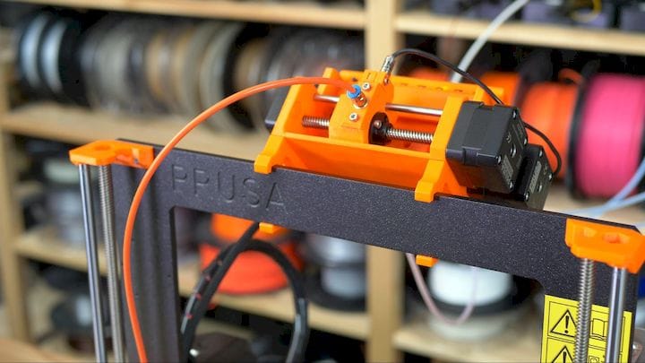  The new Prusa MMU 2.0 mounted on a 3D printer [Source: Prusa Printers] 
