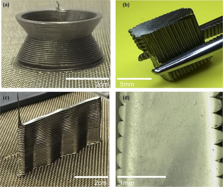  3D printed metallic glass samples, using a filament extrusion process [Source: ScienceDirect] 
