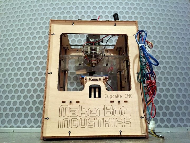  MakerBot's original - and open source - desktop 3D printer, the Cupcake [Source: Fabbaloo] 