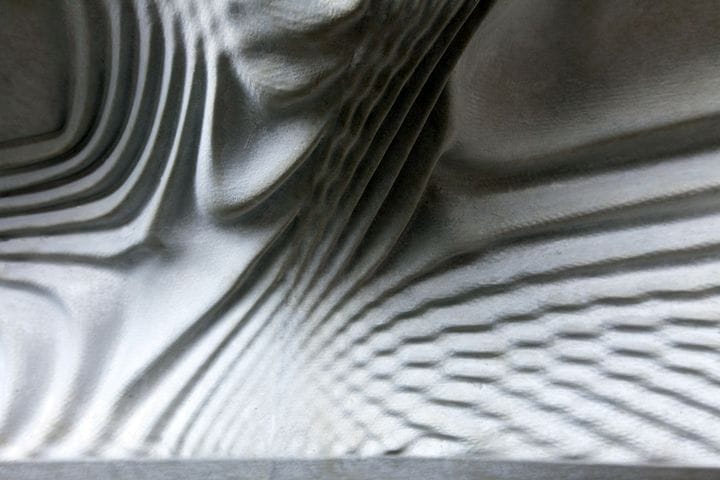  A detailed view of a section from the Smart Slab 3D print-assisted concrete ceiling [Source: Dezeen] 