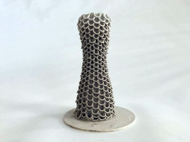  A delicate and complex 3D clay print made with the PotterBot [Source: DeltaBots] 