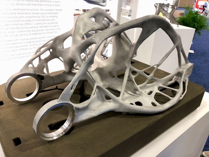  An incredible 3D printed metal part with design generated by Autodesk 3D software 