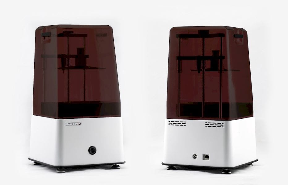  Front and back view of the new Lotus EZ LCD SLA 3D Printer [Source: Lotus 3D Printers] 