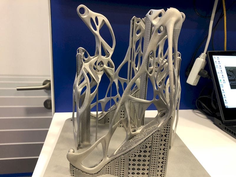  Very interesting support structures on a 3D metal print from SLM Solutions 