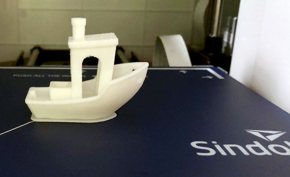  A completed PLA #3DBenchy on the new 3DWOX 1 desktop 3D printer 