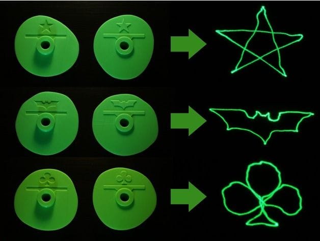  Sample pattern wheels from the 3D printed mechanical laser system 