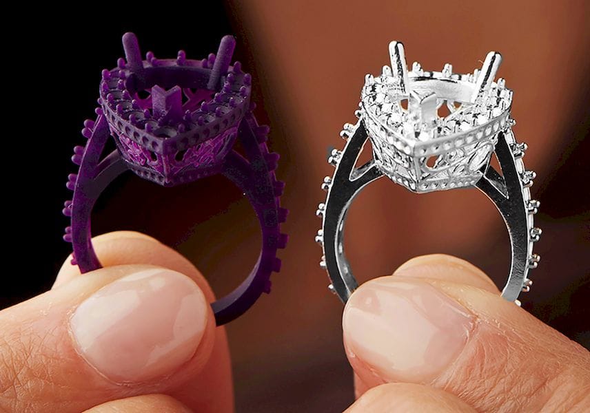  Highly detailed rings made with Formlabs' new castable wax resin 