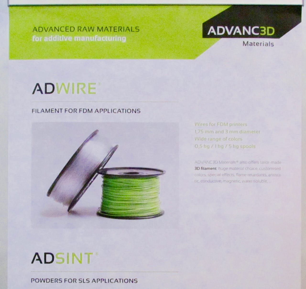  Earlier marketing material from ADVANC3D Materials showing they do produce 3D printer filaments 