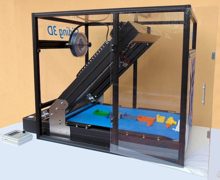  The Sliding 3D printer with optional enclosure 