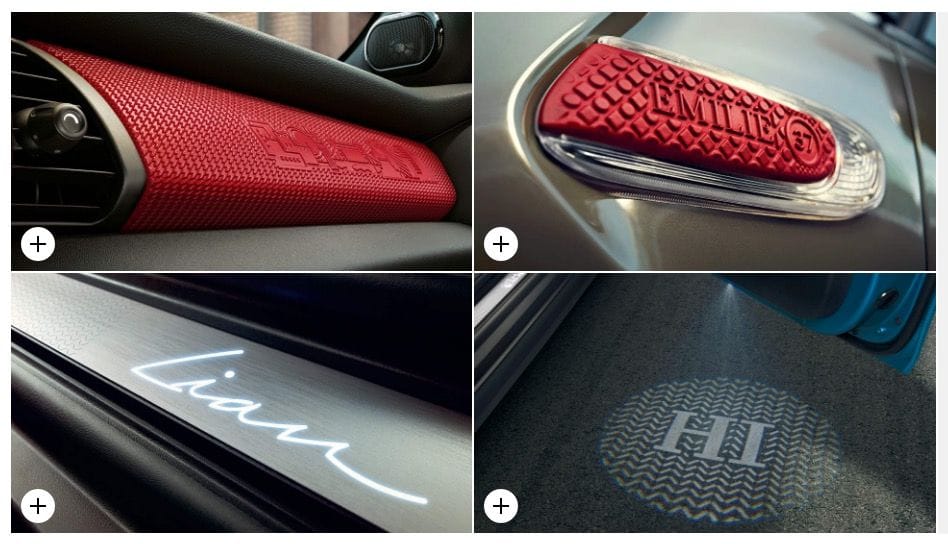  Some of the customizable items in BMW's new Mini Yours Customization service 