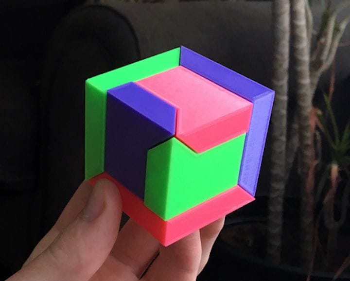  The fully assembled 3D printed Puzzle Cube 