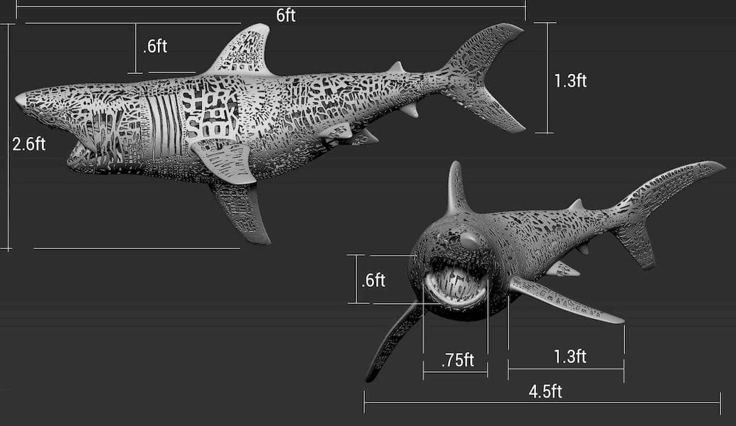  Dimensions of the Emptiness of Shark 3D print 