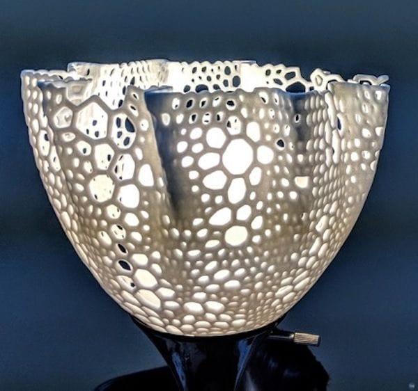  The 3D printed Voronoi Flower Lampshade 