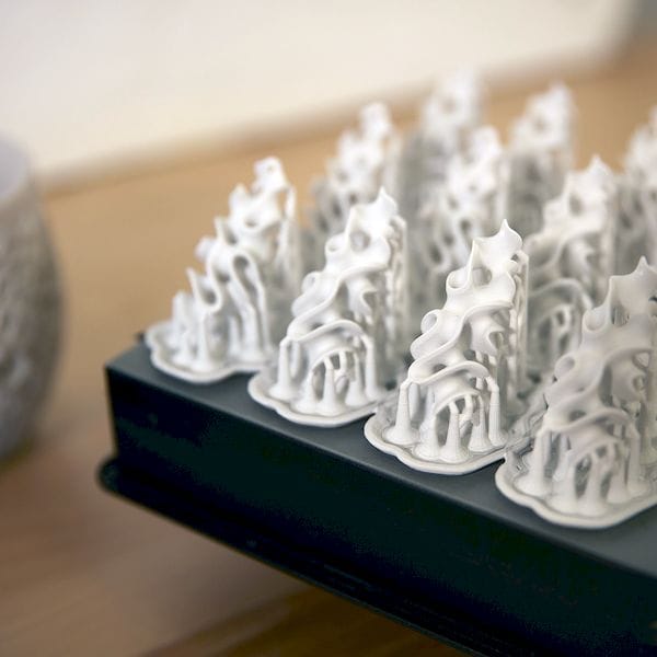  Ceramic 3D prints coming off a Form 2 3D printer 