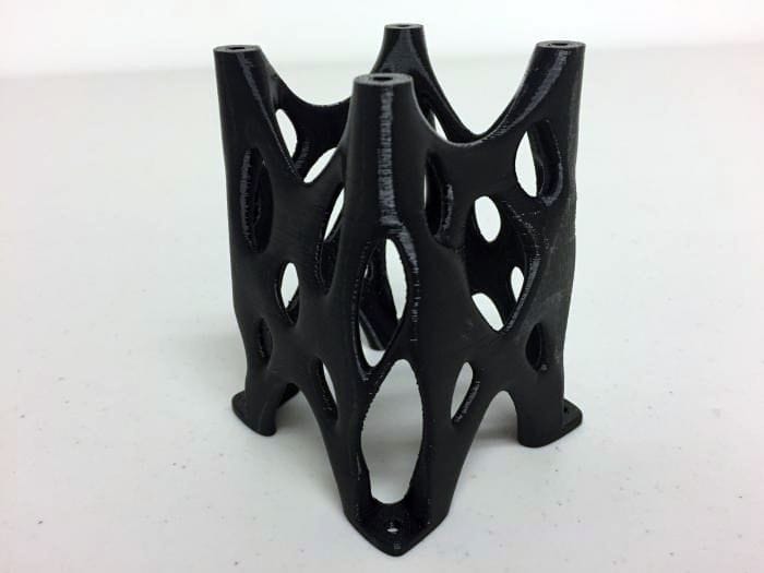  Object 3D printed in Rize's new black material 