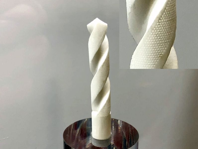  An unusual 3D printed vented ceramic drill bit by XJET 
