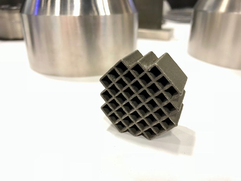  A sample 3D printed metal segment from a nuclear waste container made by Additec 