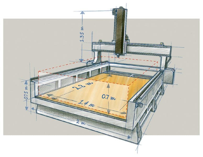  Artist's sketch of the upcoming 3D Platform WorkCenter 500 large format 3D printer 