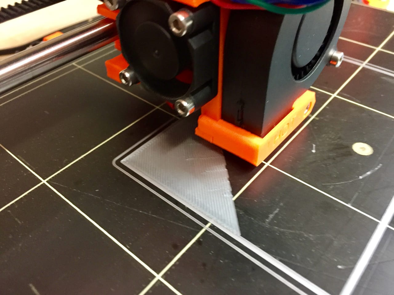  A very nice first layer 3D print underway 