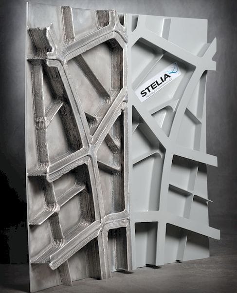  An aircraft fuselage panel with 3D printed reinforcements 
