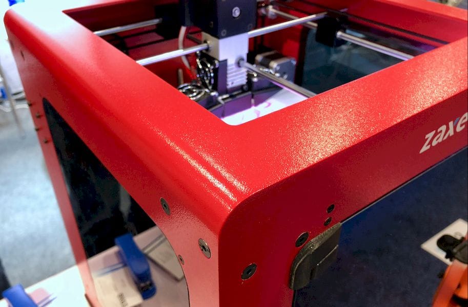  The rather solid nature of the frame on the Zaxe desktop 3D printer 