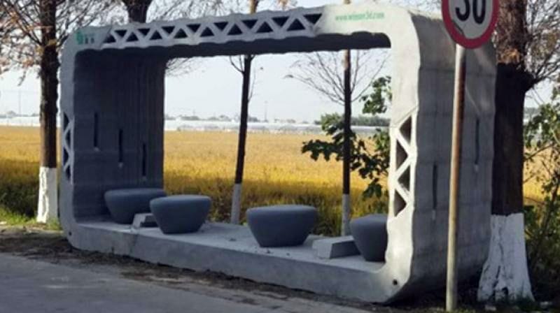  A 3D printed bus shelter 