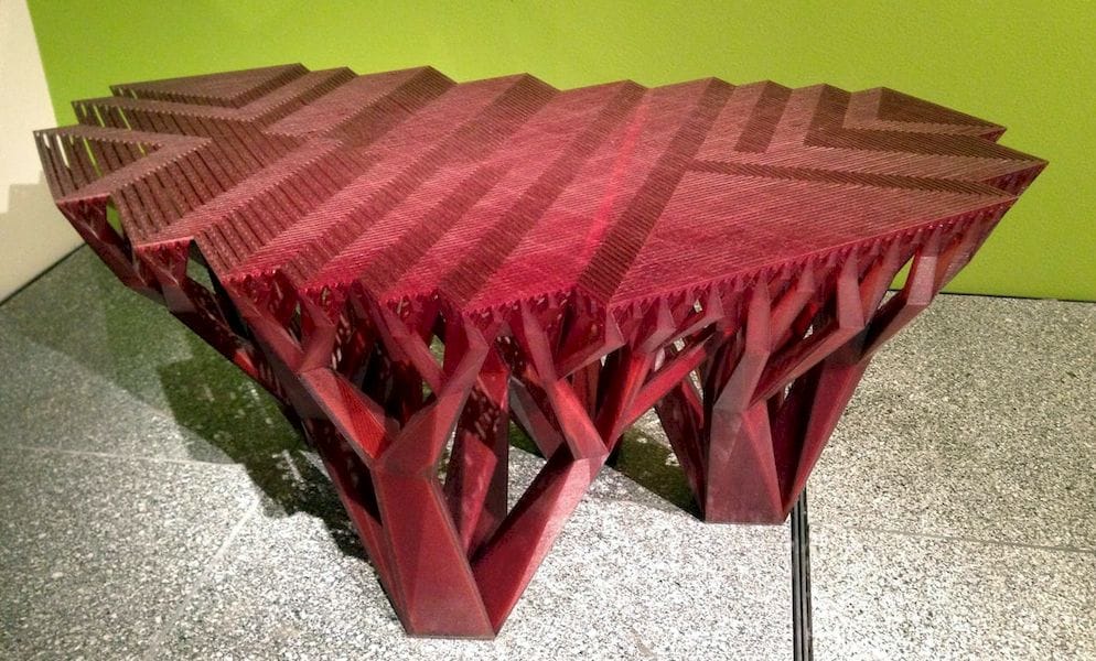 A 3D printed table with intricate design 