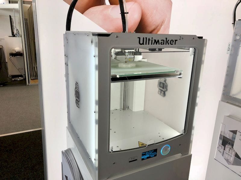 An Ultimaker 2+ 3D printer keeping busy 