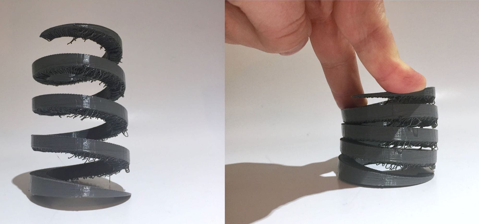  A compressible spring 3D printed with MakerBot's Tough PLA system 