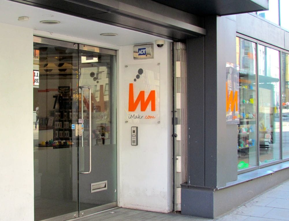  The entrance to iMakr's London flagship 3D print retail store 