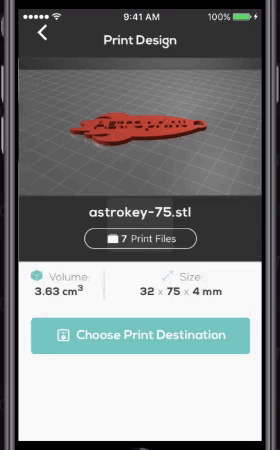  AstroPrint Mobile printing a file remotely 