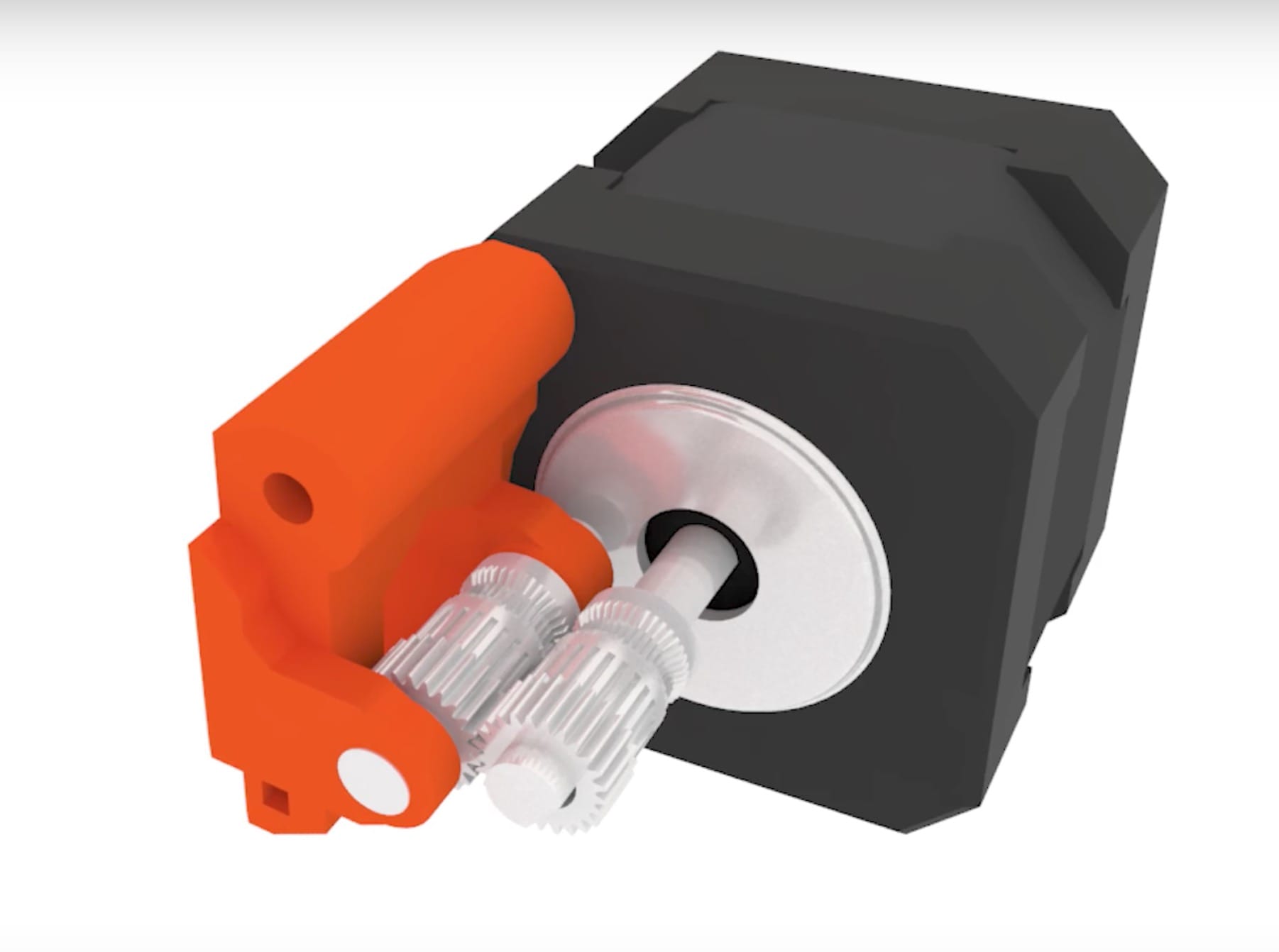  Detail of the Prusa i3 MK3's new Bondtech extruder, which grips the filament from both sides 