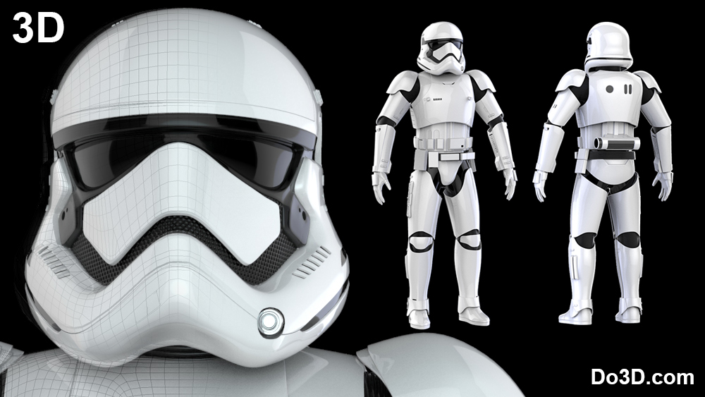  3D Printable Model of Stormtrooper First Order Costume Armor from Star Wars VII: The Force Awakens Full Body Armor Suit 