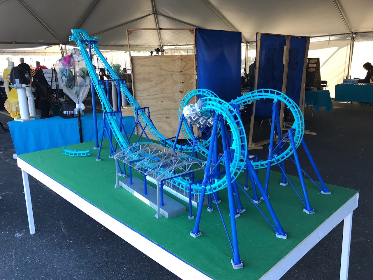  The 3D printed Invertigo Roller Coaster on display 