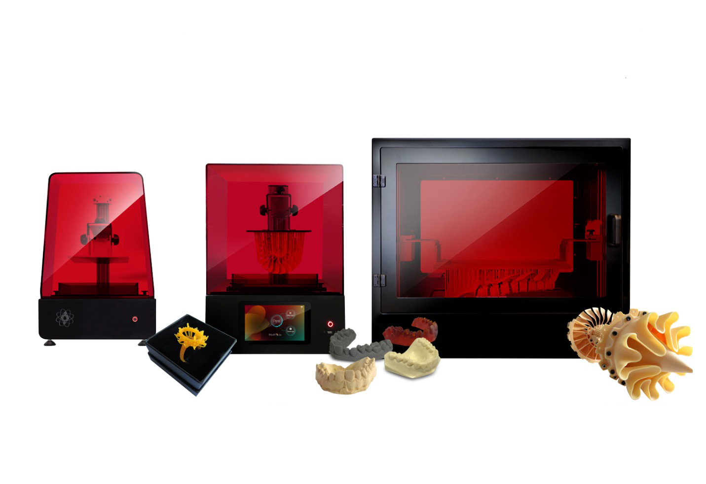  The Photocentric desktop 3D printer lineup, including the Liquid Crystal Precision, HR and Pro. 