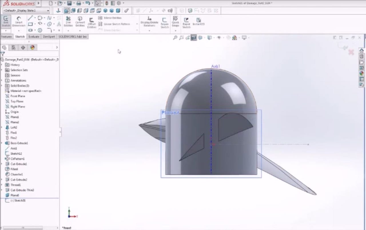  Introducing a flaw into a 3D model using Solidworks 
