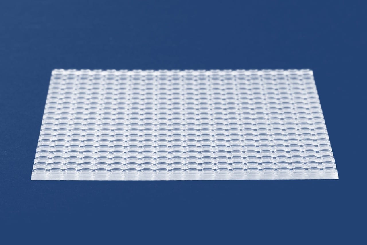  A 3D printed lens array, produced using ACEO technology 