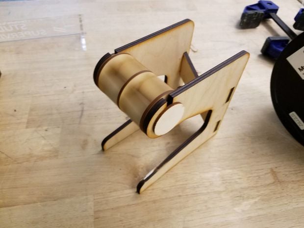  A rather fancy laser-cut 3D printer spool holder 