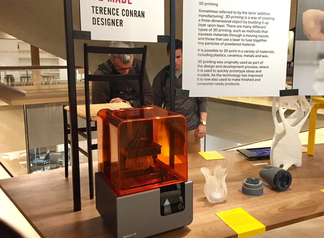  A Form 2 dekstop 3D printer is on display at London's Design Museum  