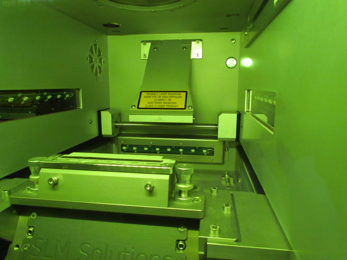  Inside the build chamber of SLM Solution's 3D metal printer 