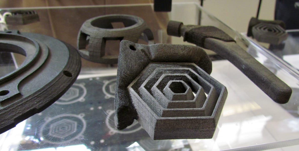 Sample parts from the Impossible Objects composite 3D printer 