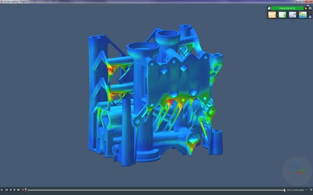  Part distortion simulation of a manifold to be 3D printed on a Renishaw system. (Image courtesy of MSC.) 