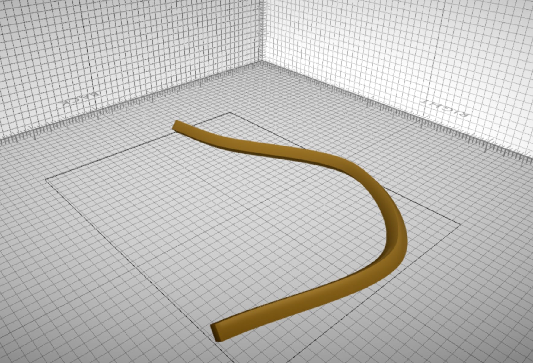  A curvy shape created with a spline in SelfCAD 