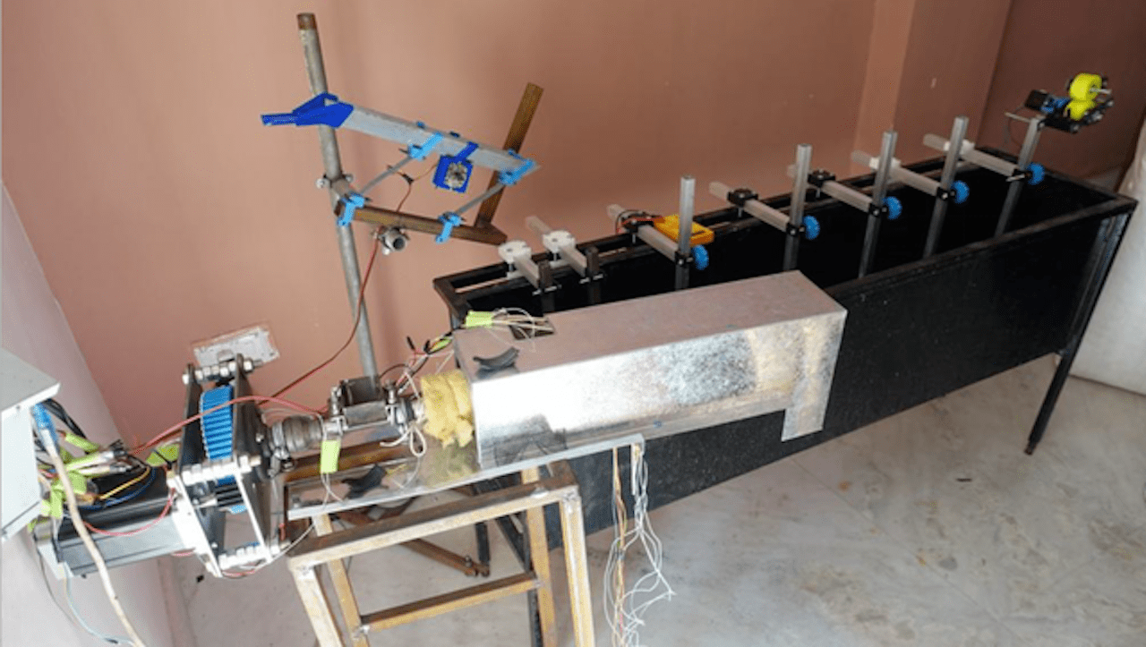  A prototype of Reflow's plastic recycling system to generate 3D printer filament 