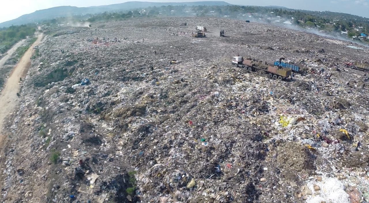  A waste site at one of Reflow's 3D printer filament plastic recycling locations 
