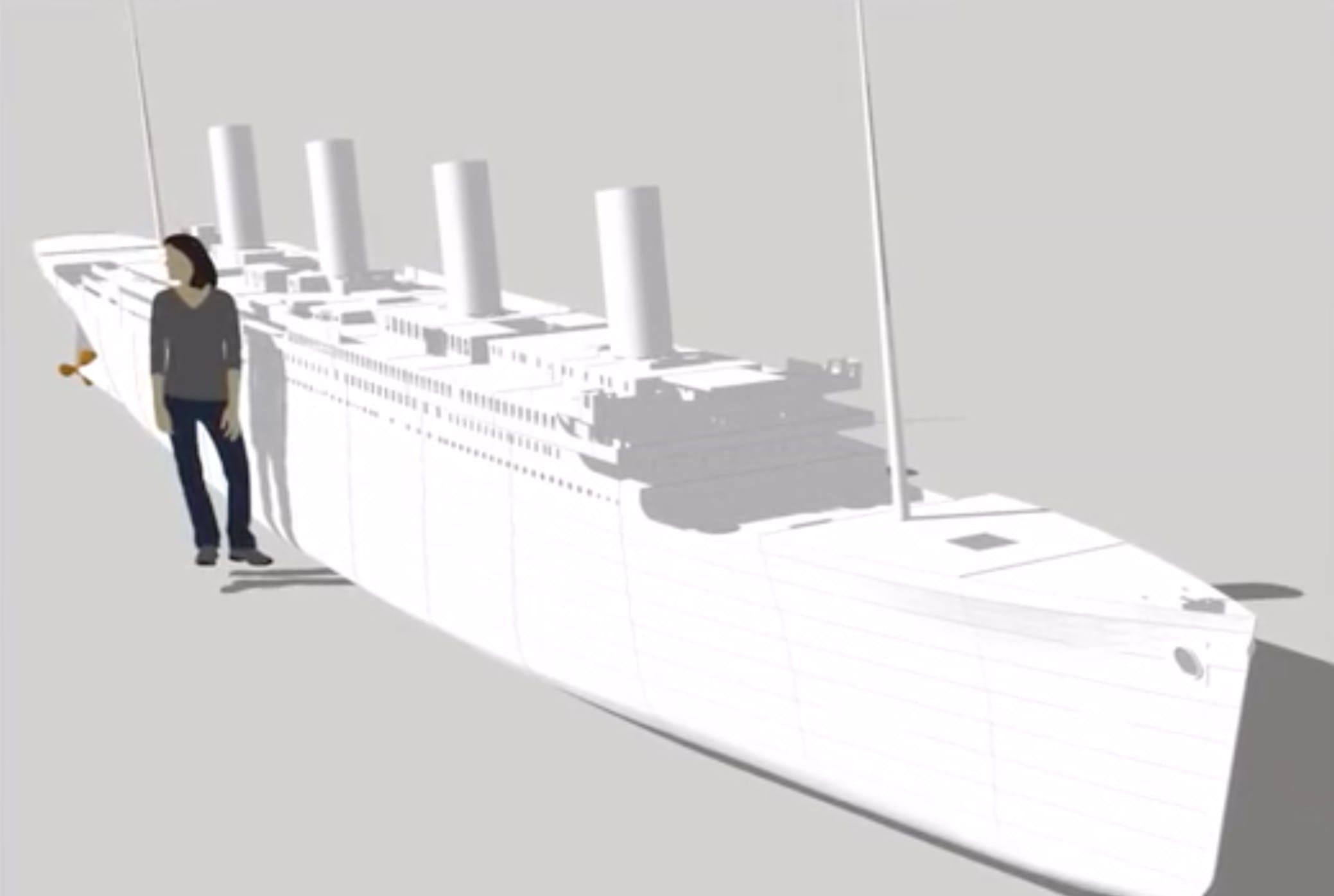  The size of the much larger Titanic replica 